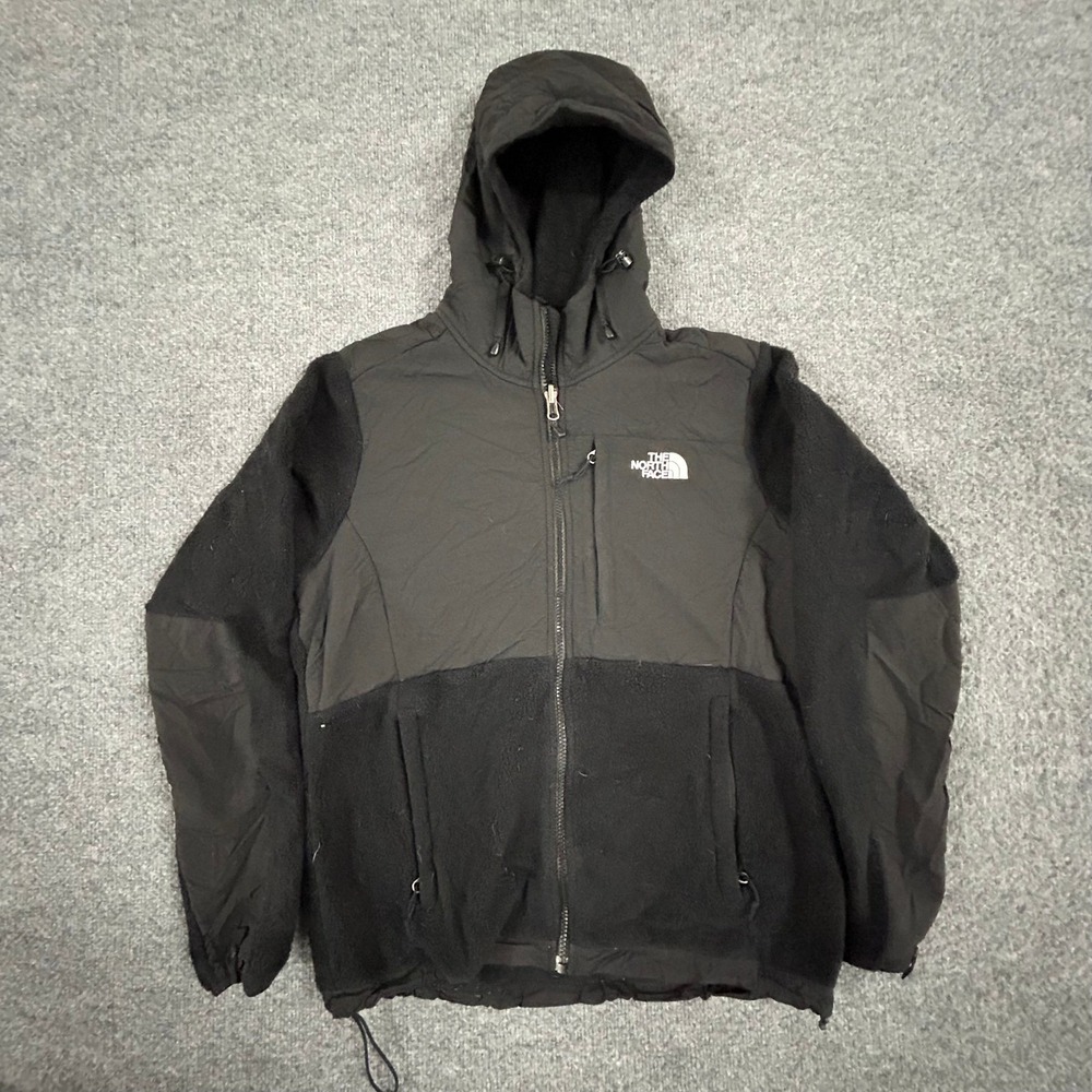 The North Face Jacket Womens Size M Black Denali Polartec Fleece Hooded Zip Up